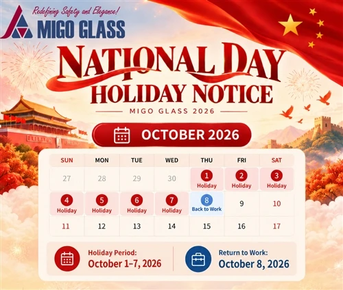 Avviso di festa nazionale cinese del MIGO Glass 2026
